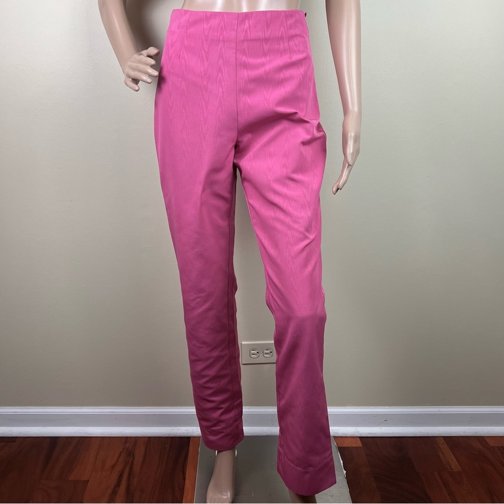 NEW STAUD PINK PRINTED HIGH-WAIST CROPPED PANTS - Picture 2 of 10